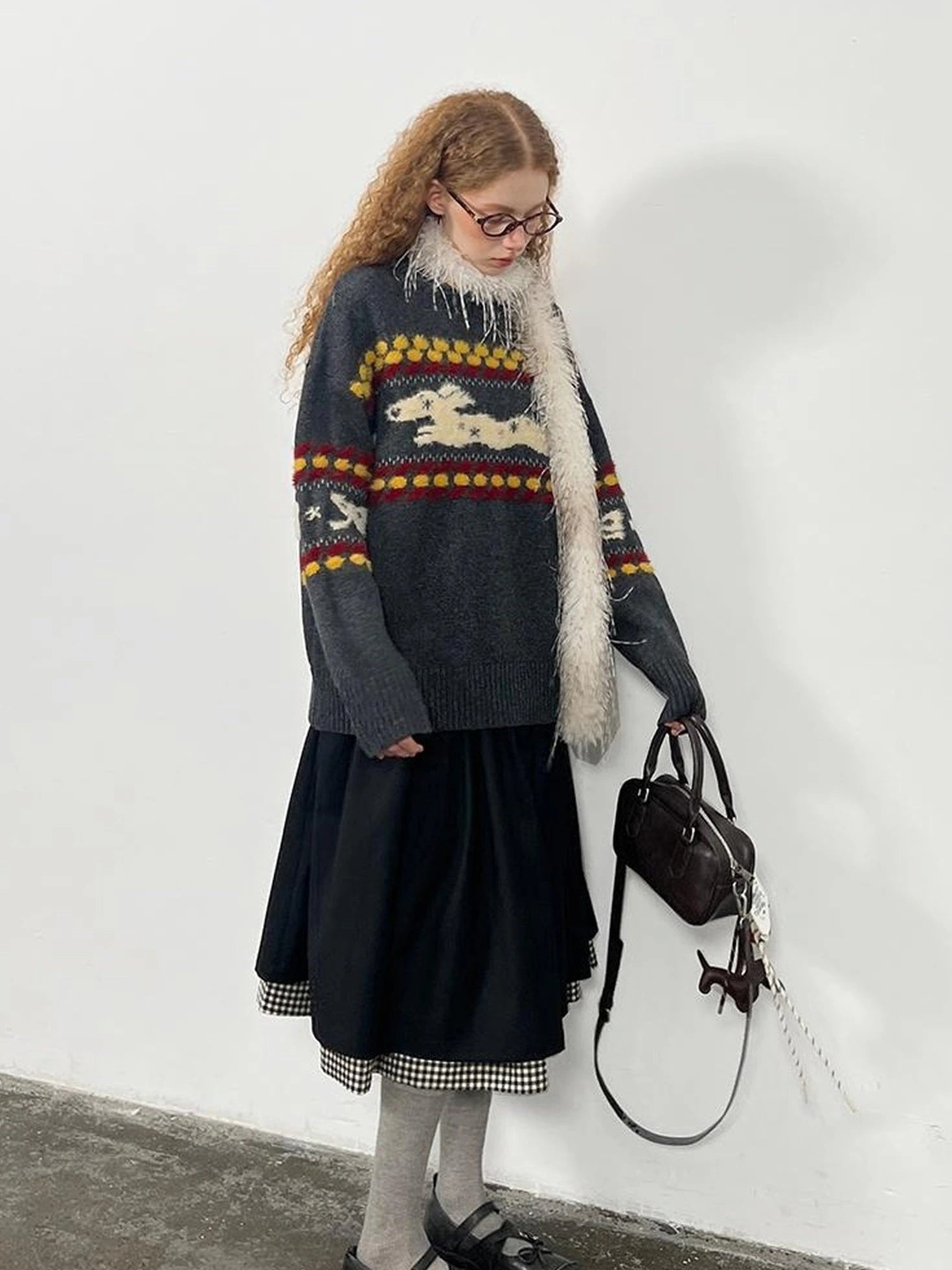 Cozy Fair Isle Dog Sweater Winter Knit With Snowflake Geometric Patterns