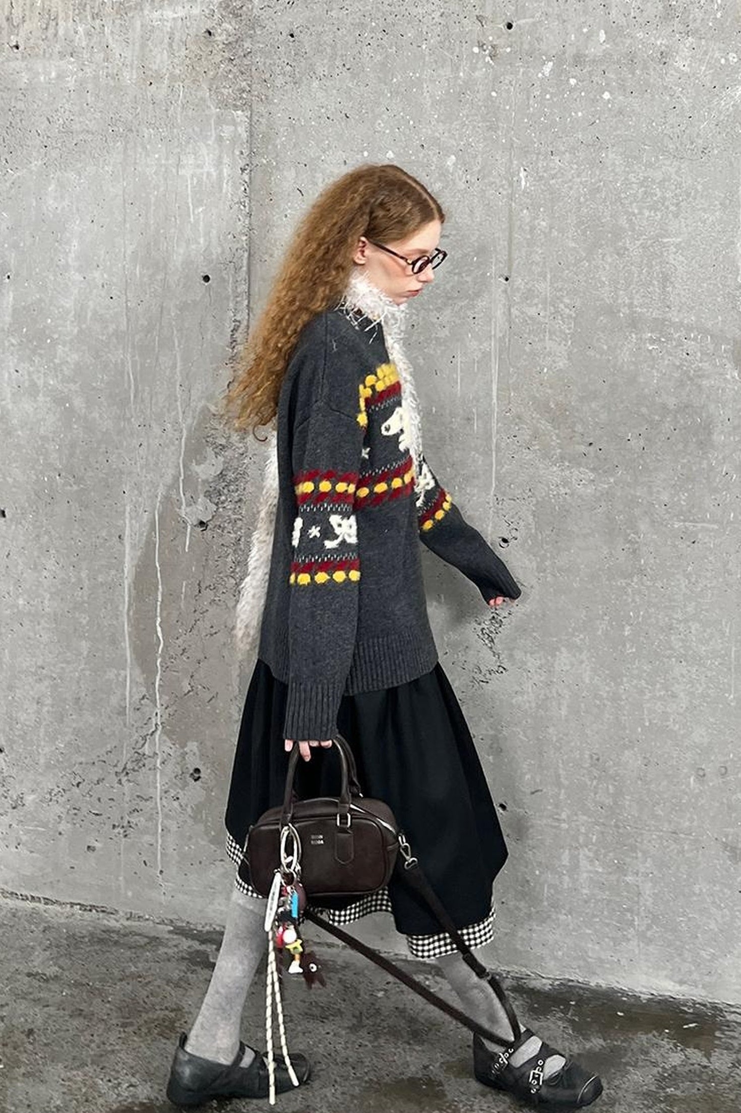 DIDDI MODA Cozy Fair Isle Dog Sweater Winter Knit With Snowflake Geometric Patterns