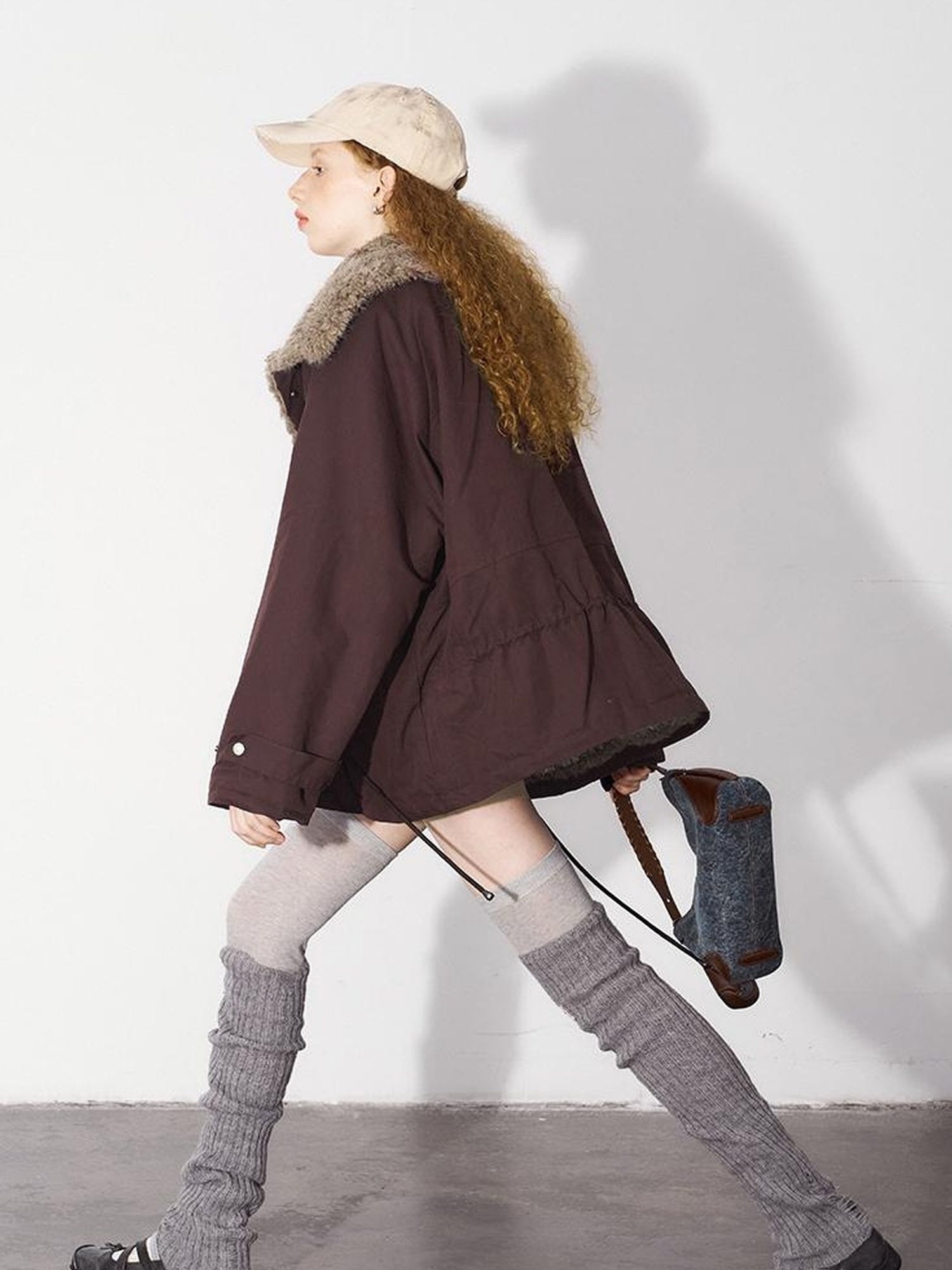 DIDDI MODA Cozy Fuzzy Bomber Jacket Winter Sweet Cool