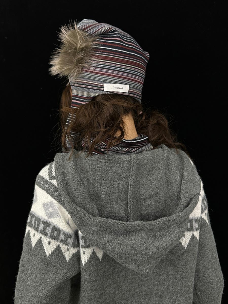 Cozy Knit Cat Ear Beanie Soft Winter Hat for Women