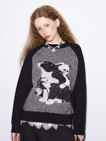 DIDDI MODA Cozy Knit Cat Sweater Winter Comfort Fit