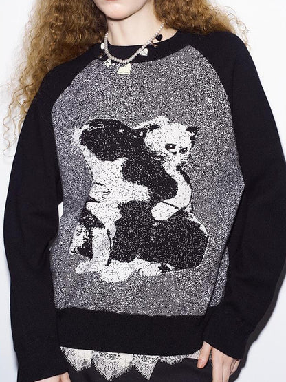 DIDDI MODA Cozy Knit Cat Sweater Winter Comfort Fit