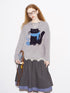 DIDDI MODA Cozy Knit Cat Yarn Cable Sweater