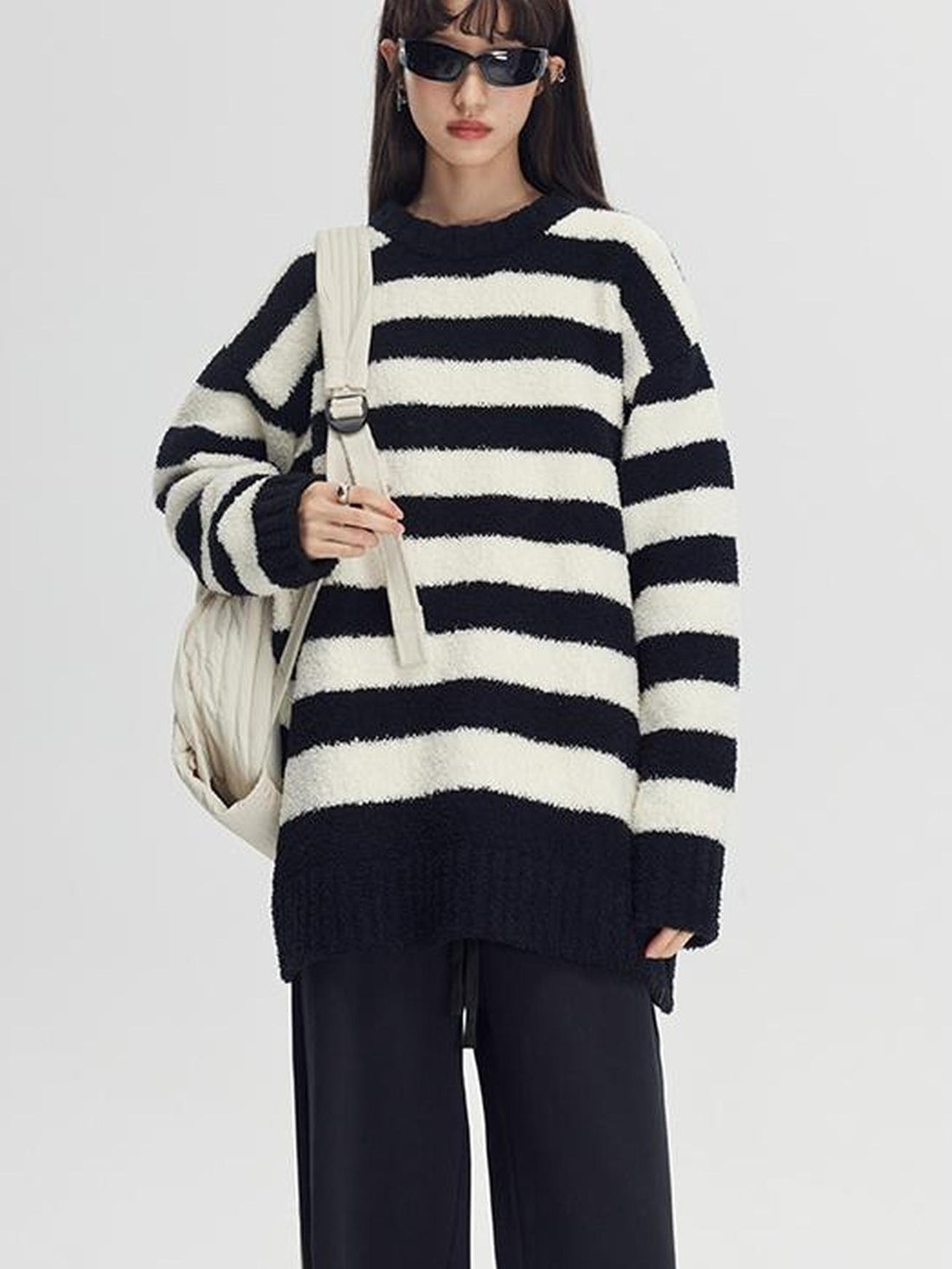 DIDDI MODA Cozy Loop Knit Stripe Sweater