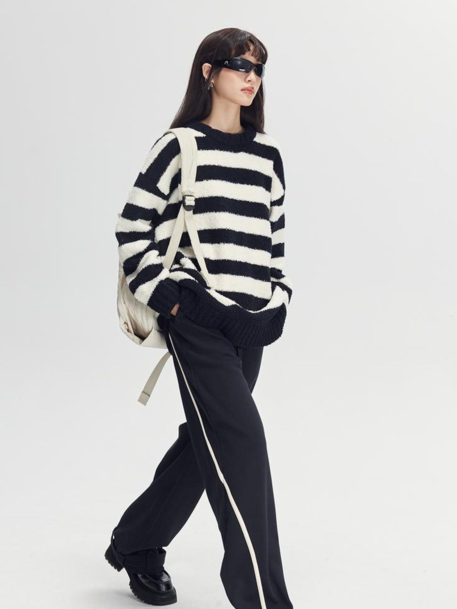 DIDDI MODA Cozy Loop Knit Stripe Sweater