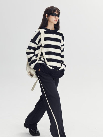 DIDDI MODA Cozy Loop Knit Stripe Sweater