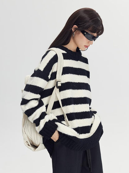 DIDDI MODA Cozy Loop Knit Stripe Sweater