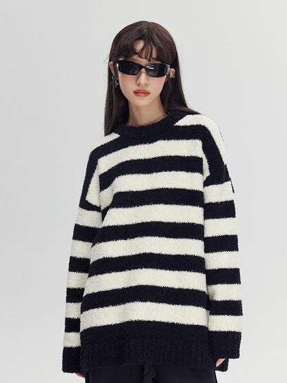 DIDDI MODA Cozy Loop Knit Stripe Sweater