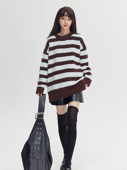 DIDDI MODA Cozy Loop Knit Stripe Sweater