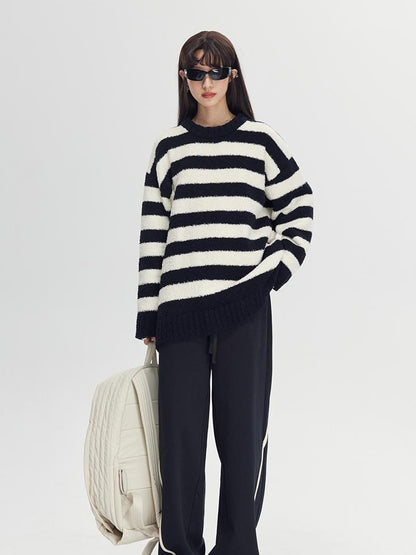DIDDI MODA Cozy Loop Knit Stripe Sweater