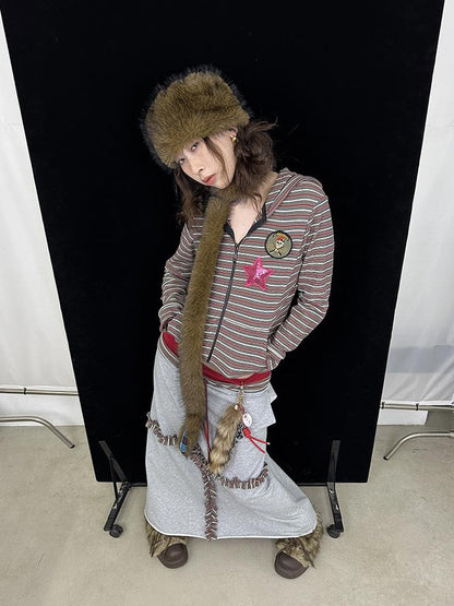 Cozy Reversible Winter Hat for Women Men Cute Fleece Cap