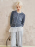 DIDDI MODA Cozy Shell Embroidered Puppy Knit Cardigan