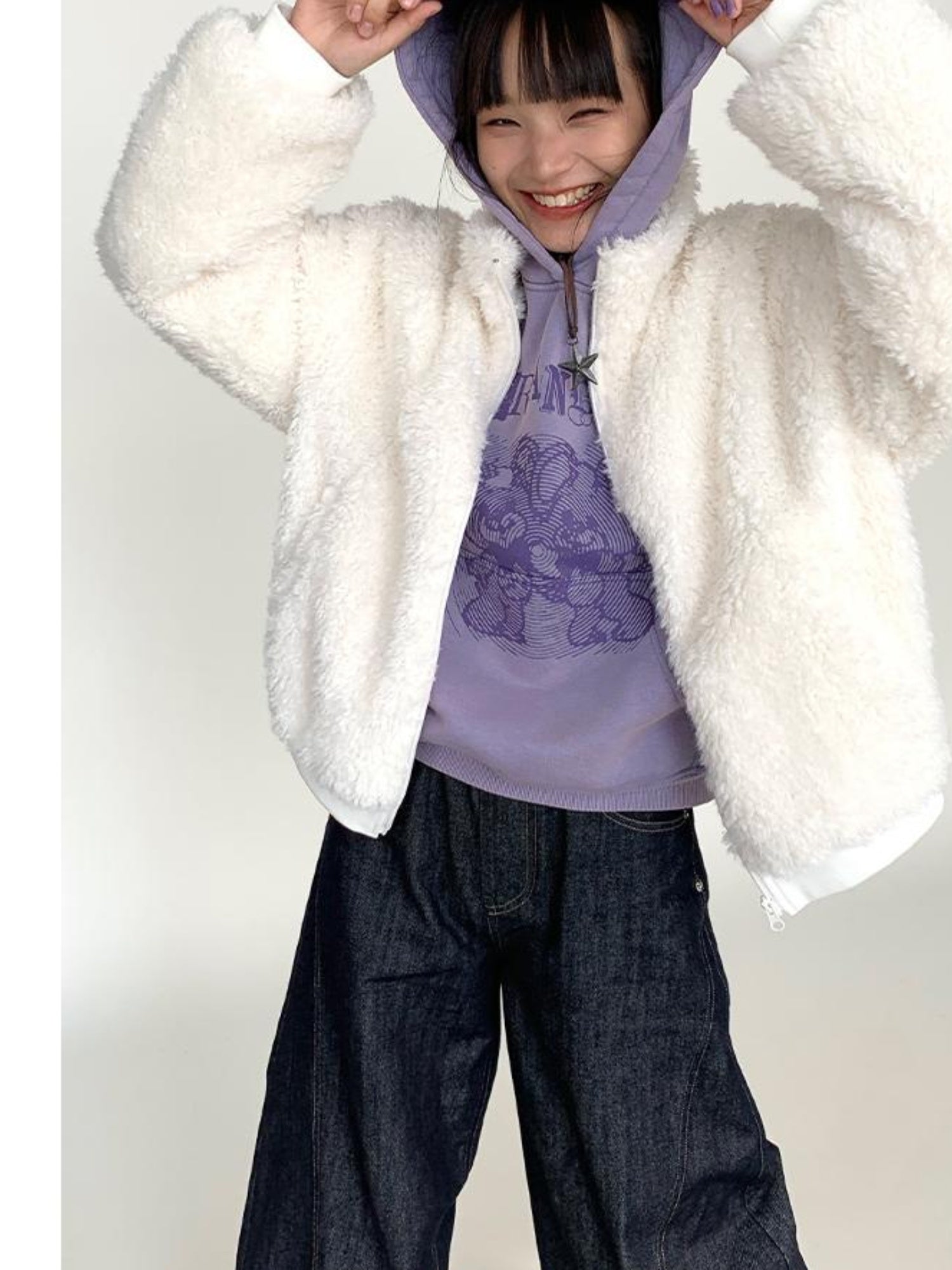 atrandom Cozy Short Plush Fleece Jacket For Women Winter Warm Outerwear
