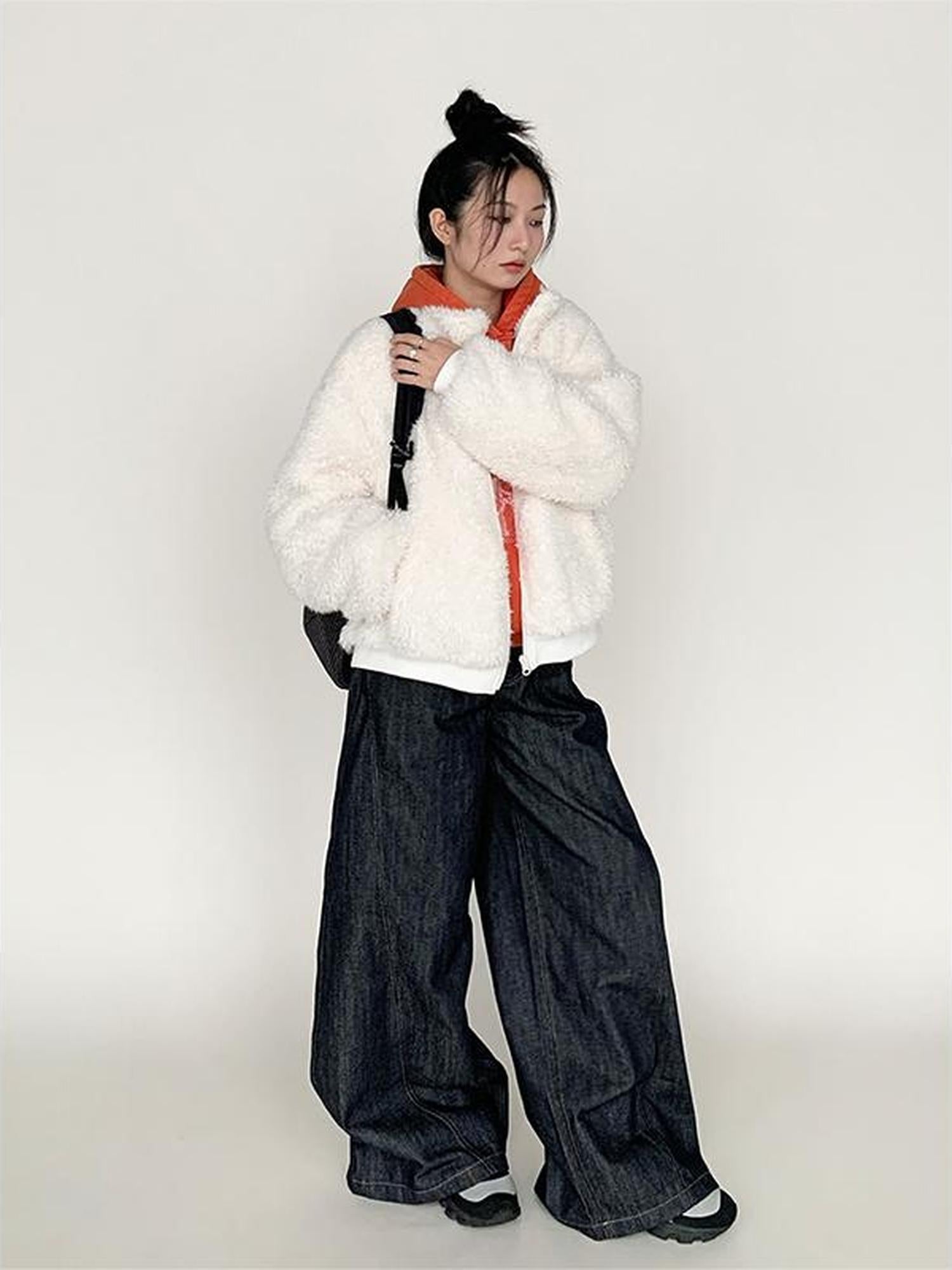 atrandom Cozy Short Plush Fleece Jacket For Women Winter Warm Outerwear