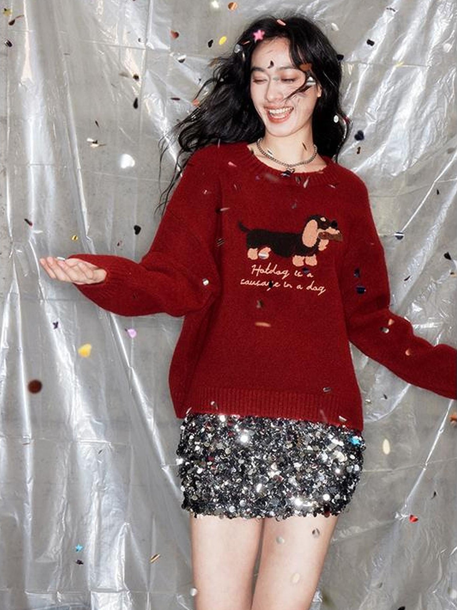 DIDDI MODA Cozydachshund Knit Sweater