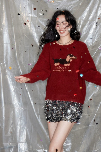 DIDDI MODA Cozydachshund Knit Sweater