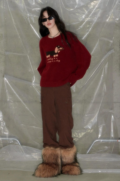 DIDDI MODA Cozydachshund Knit Sweater