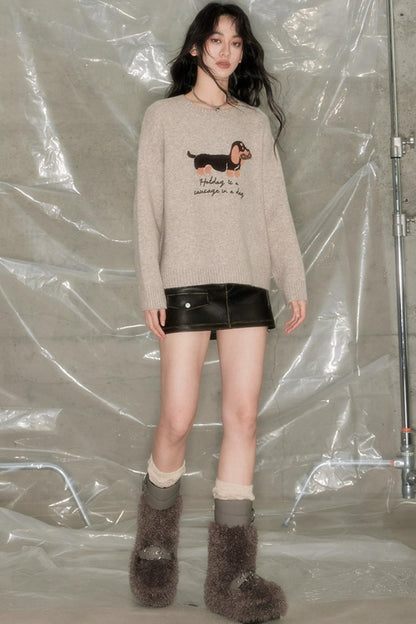 DIDDI MODA Cozydachshund Knit Sweater