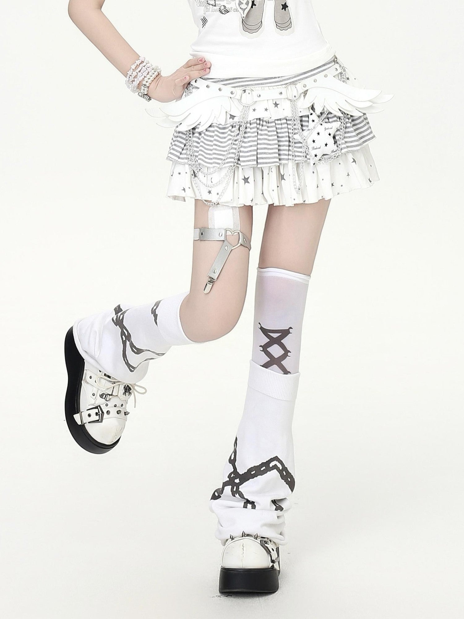 Crazy Girl Angel Wing Y2k Waist Chain Subculture Sweet Cool Hot Girl Women&