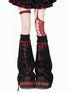 Crazy_Girl_Asymmetric_Plaid_Patchwork_Tie_Slim_Fit_Boat_Neck_Women&