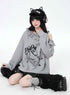 Crazy_Girl_Asymmetrical_Shoulder_Bow_Print_Lace_Up_Loose_Women&