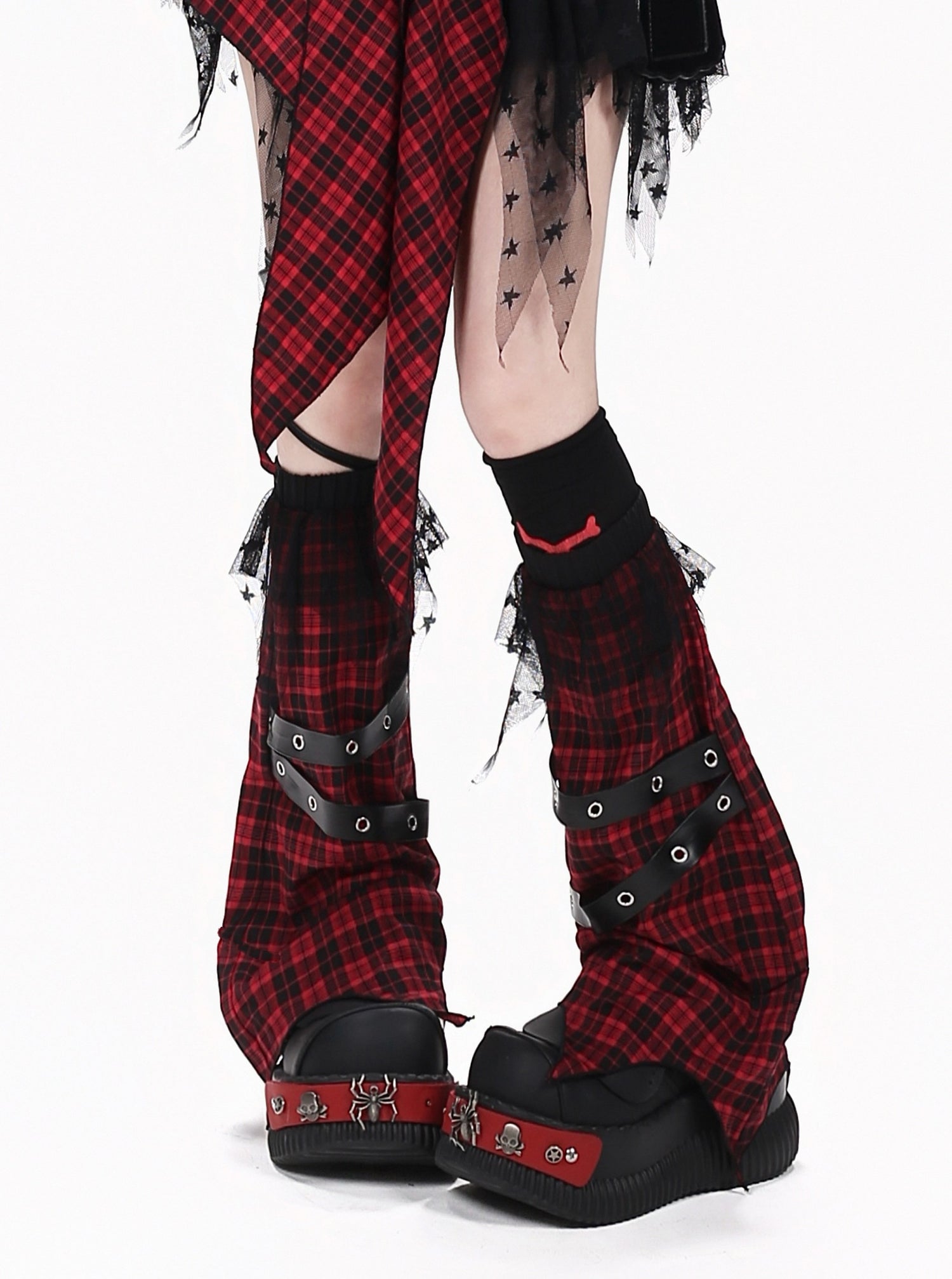 Crazy_Girl_Belt_Plaid_Lace_Spliced_Punk_Women&