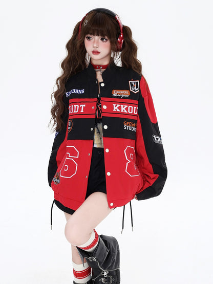 Crazy Girl Biker Street Detachable Convertible Two Way Stand Collar Women&