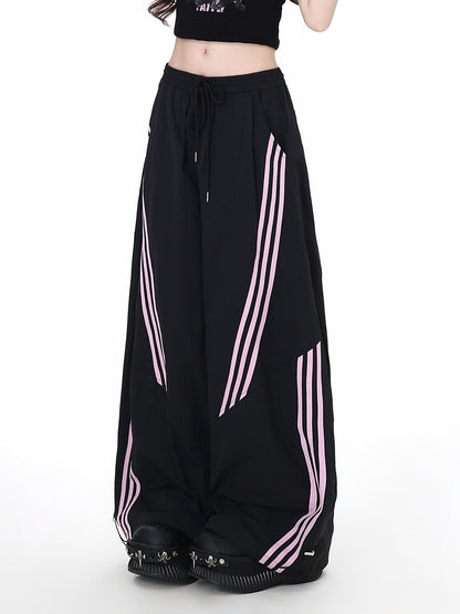 Crazy_Girl_Black_Pink_Striped_Vintage_High_Waist_Women&
