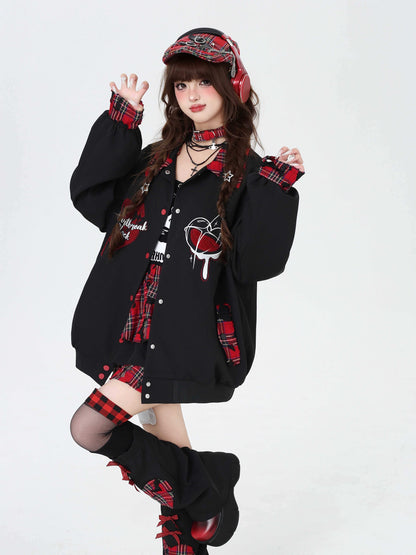 Crazy_Girl_Black_Purple_Embroidered_Patchwork_Heart_Women&