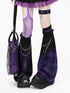 Crazy_Girl_Black_Purple_Plaid_Patchwork_High_Waist_Zipper_Women&