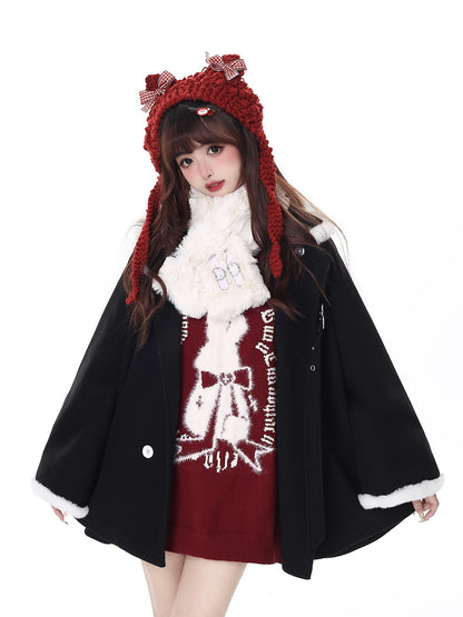 Crazy Girl Black Red Lantern Sleeve Round Neck Women&