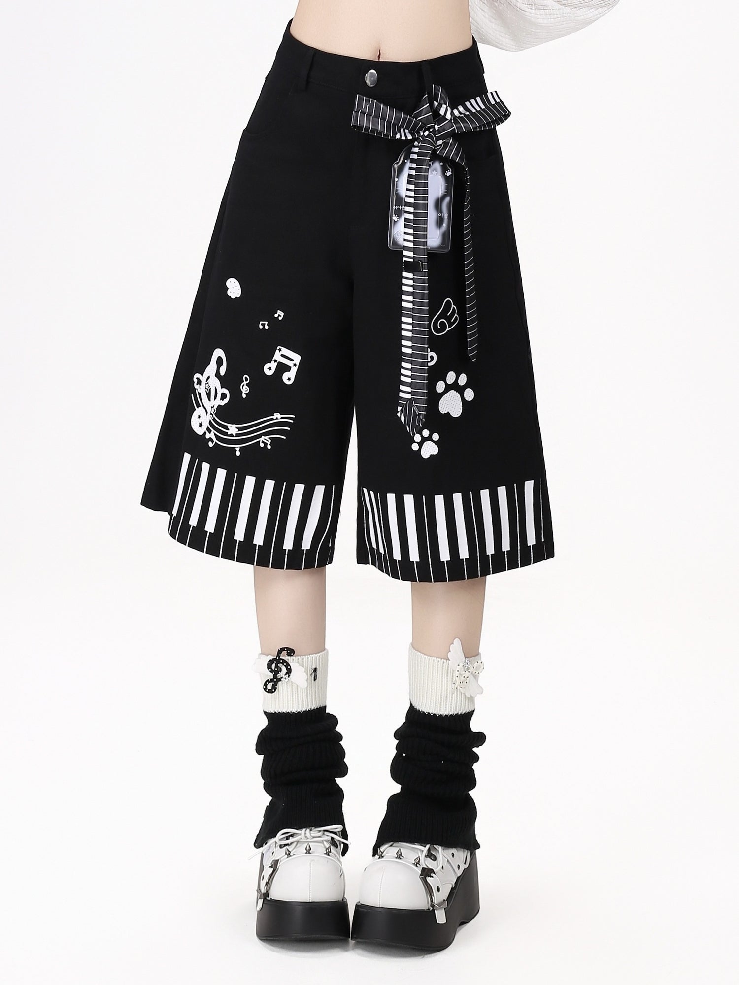 Crazy_Girl_Black_White_Kitten_Print_Collared_Women&