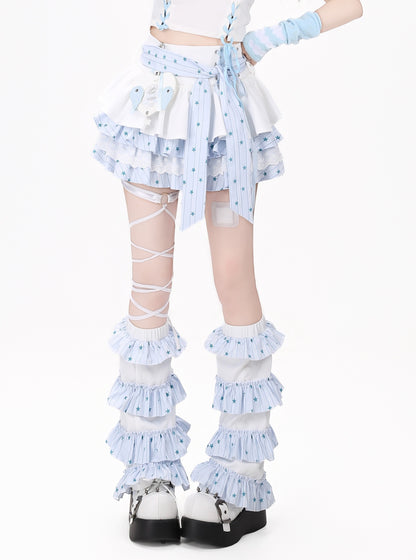 Crazy_Girl_Bow_Tie_Lace_Up_Ruffled_High_Waist_Women&