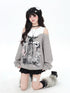 Crazy_Girl_Bow_Tie_Off_Shoulder_Drawstring_Faux_Two_Piece_Women&