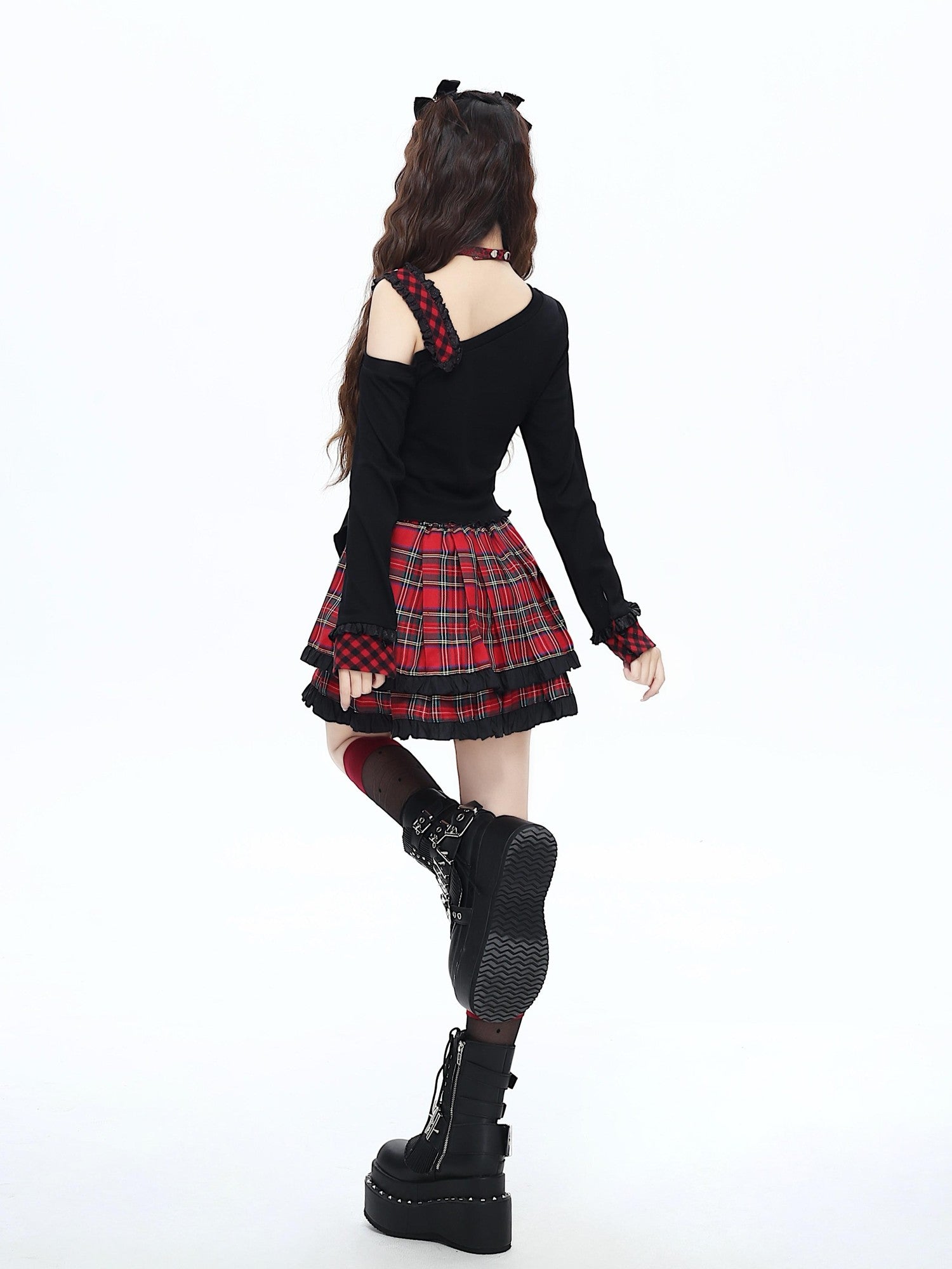 Crazy Girl Butterfly Gothic Irregular Hem Waist Cinched Women&