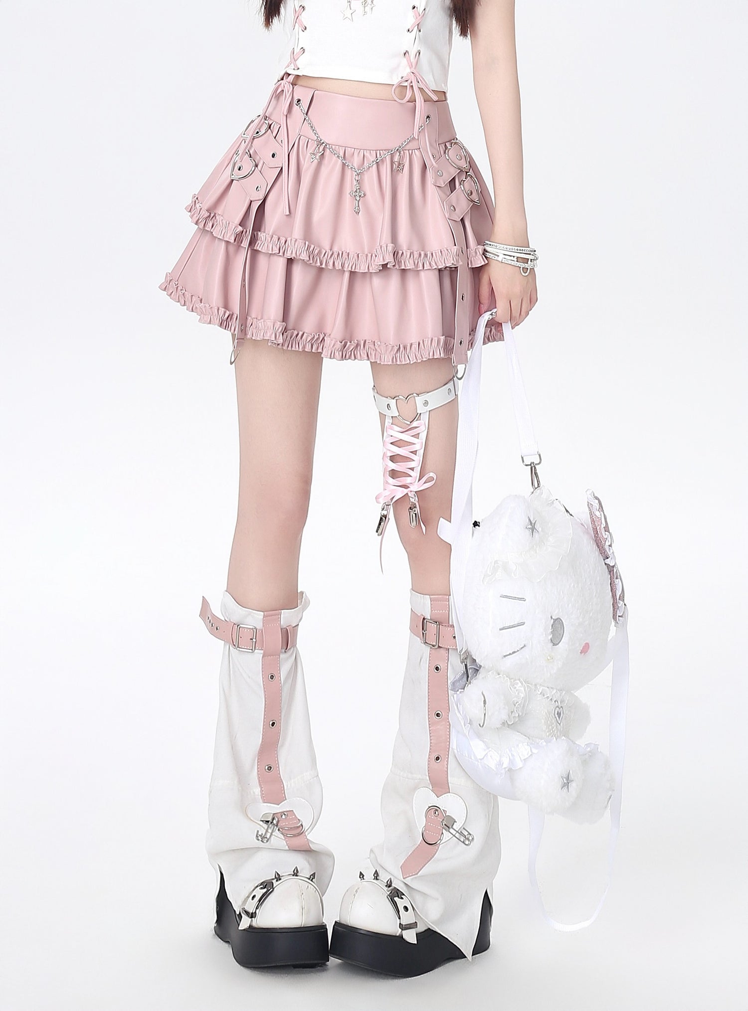 Crazy_Girl_Chain_Punk_Puffy_Cake_Anti_Exposure_High_Waist_Women&