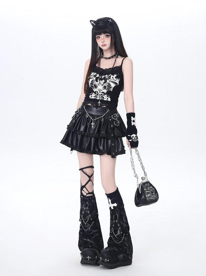 Crazy Girl Chain Punk Puffy Cake Anti Exposure High Waist Women&