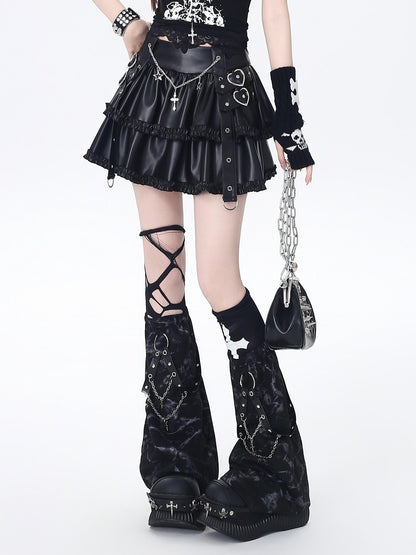 Crazy Girl Chain Punk Puffy Cake Anti Exposure High Waist Women&