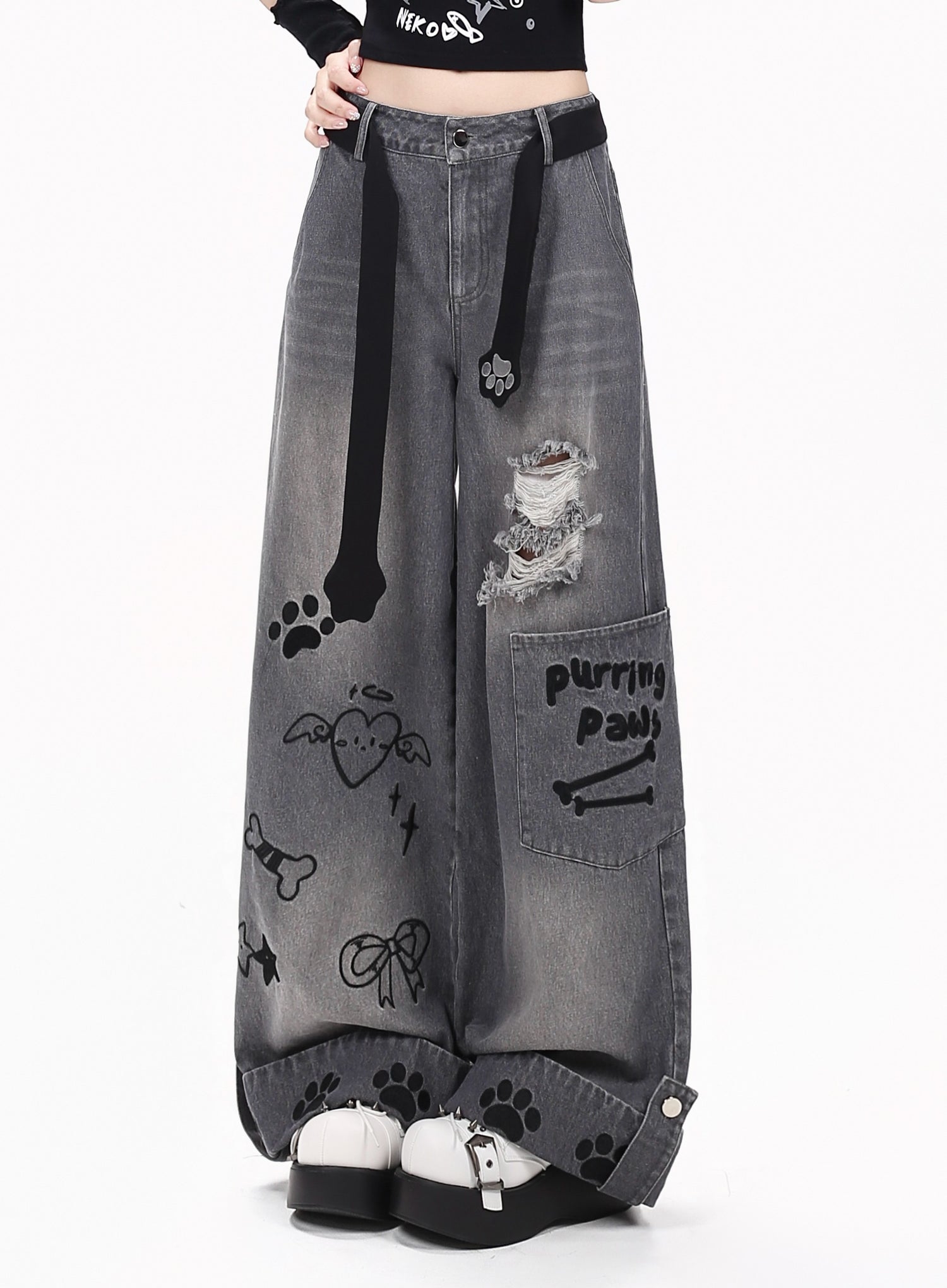 Crazy_Girl_Checked_Machine_Embroidered_Distressed_Women&