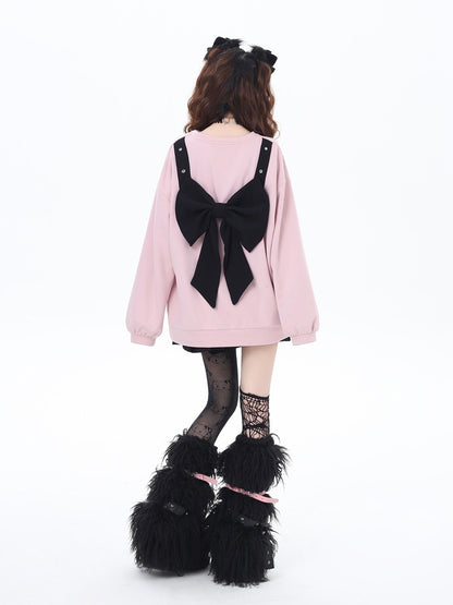 Crazy_Girl_Cherry_Blossom_Bow_Loose_Fit_Mid_Length_Women&