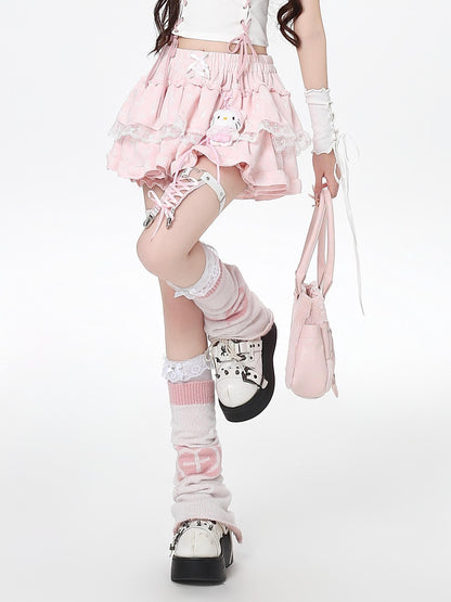 Crazy Girl Cute Kitty Cartoon Lined Lace Bow High Waist Elastic Women&