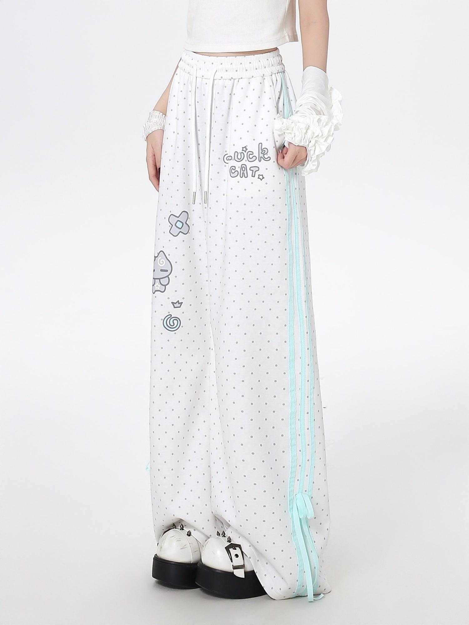 Crazy_Girl_Cute_Polka_Dot_Stripe_Hooded_Loose_Zip_Front_Women&