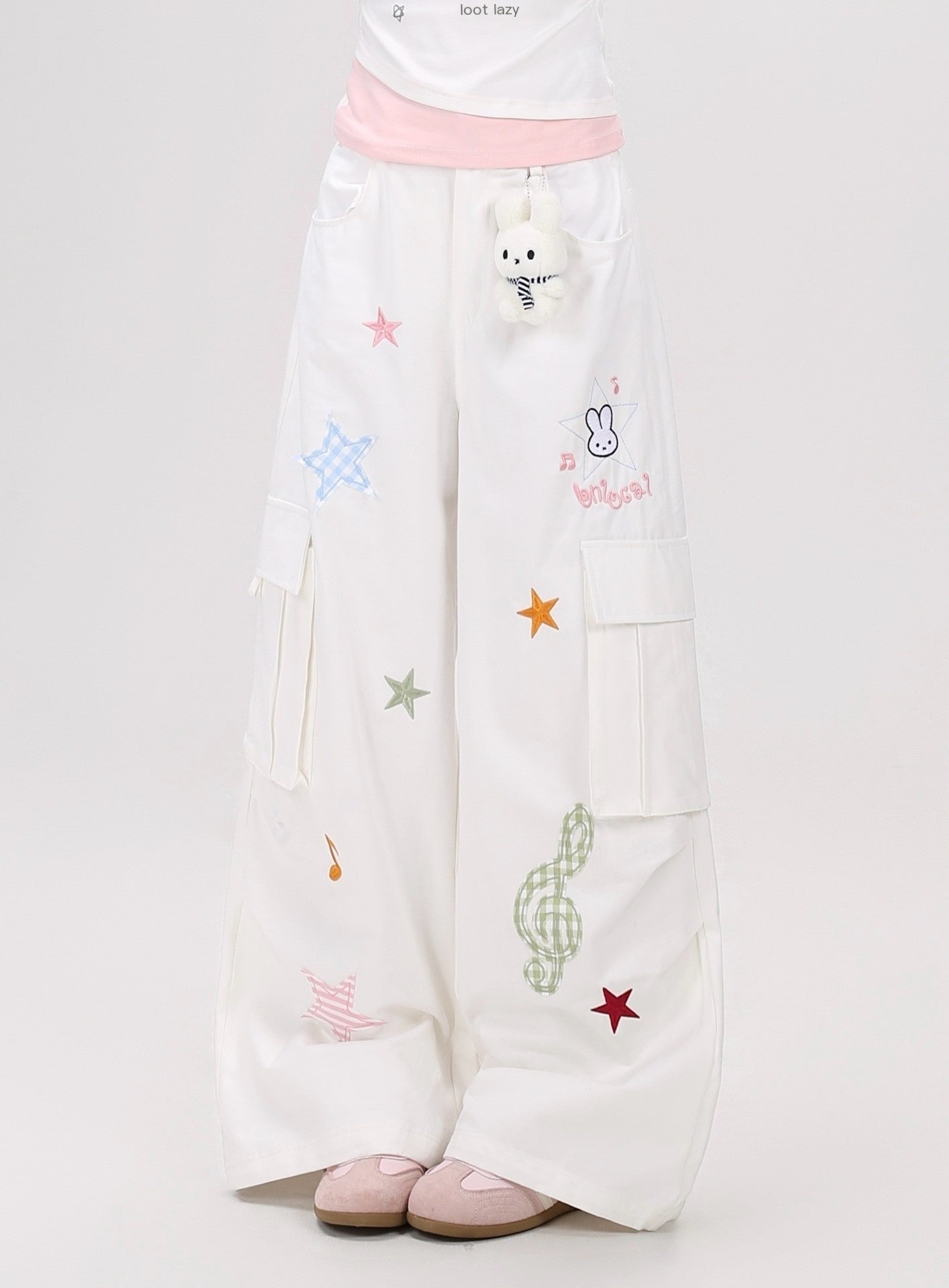 Crazy_Girl_Cute_Rabbit_Charm_High_Waist_Music_Note_Embroidery_Star_Women&