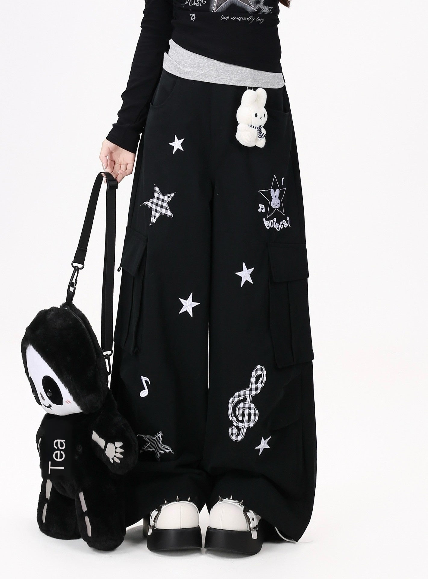 Crazy_Girl_Cute_Rabbit_Charm_High_Waist_Music_Note_Embroidery_Star_Women&
