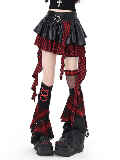 Crazy Girl Dark Asymmetric Zipper High Waist Women&