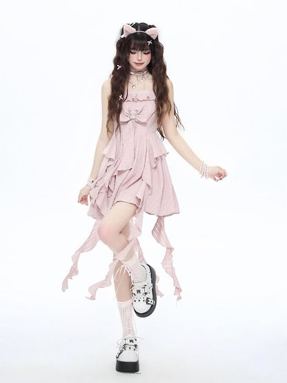 Crazy Girl Ethereal French Waist Cinched Spaghetti Strap Women&