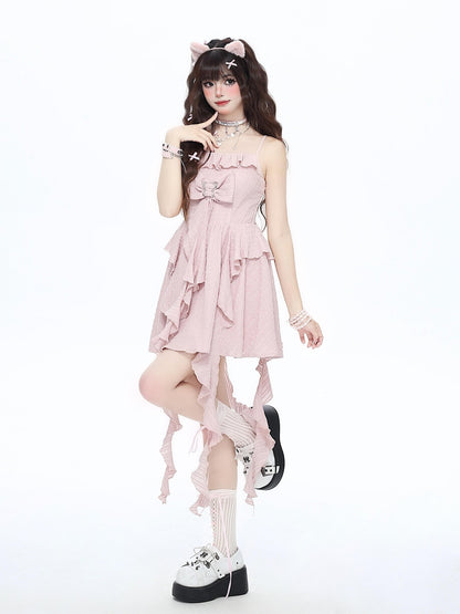Crazy Girl Ethereal French Waist Cinched Spaghetti Strap Women&