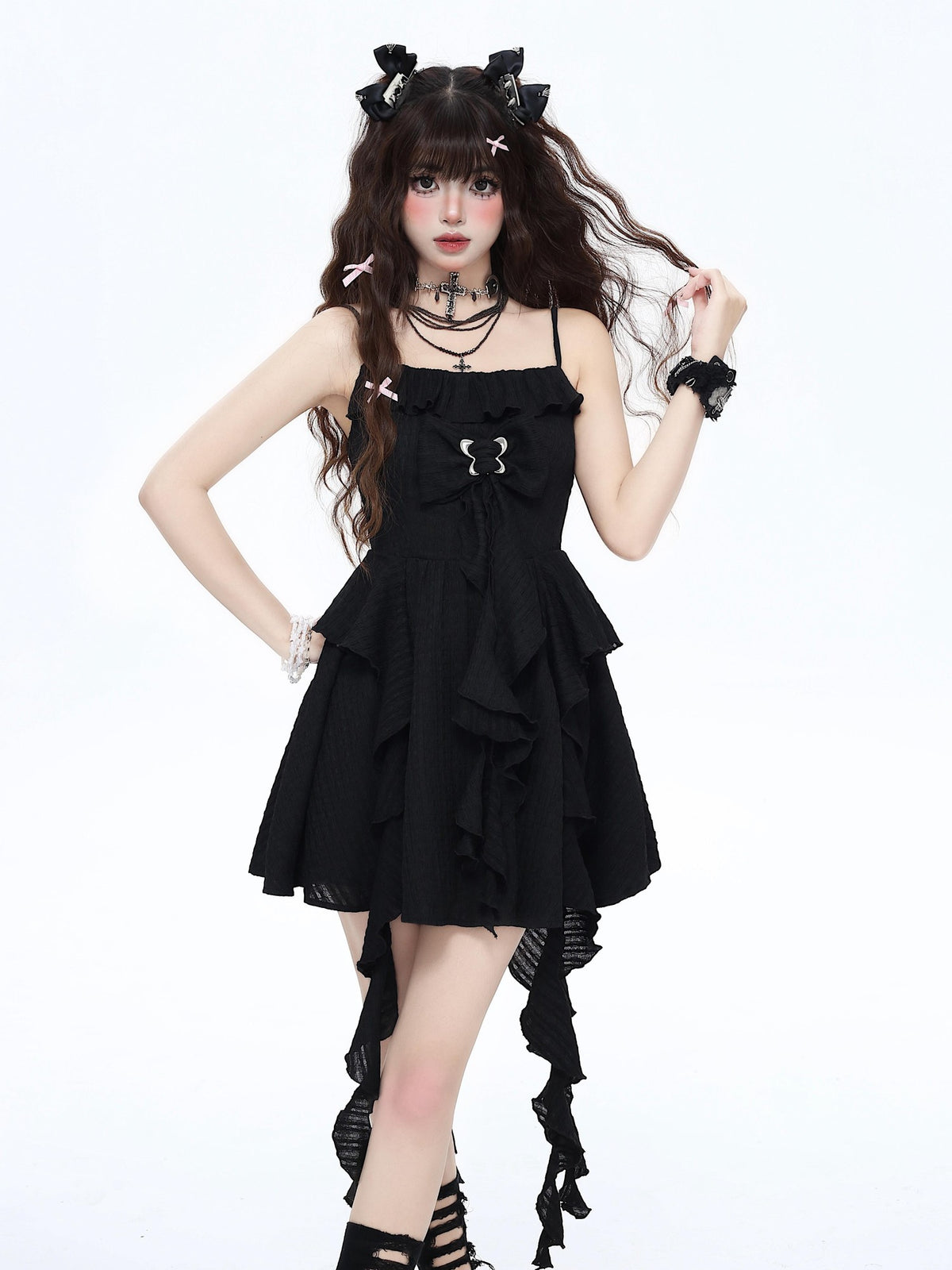 Crazy Girl Ethereal French Waist Cinched Spaghetti Strap Women&