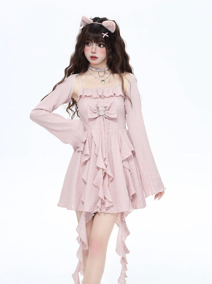 Crazy Girl Ethereal French Waist Cinched Spaghetti Strap Women&