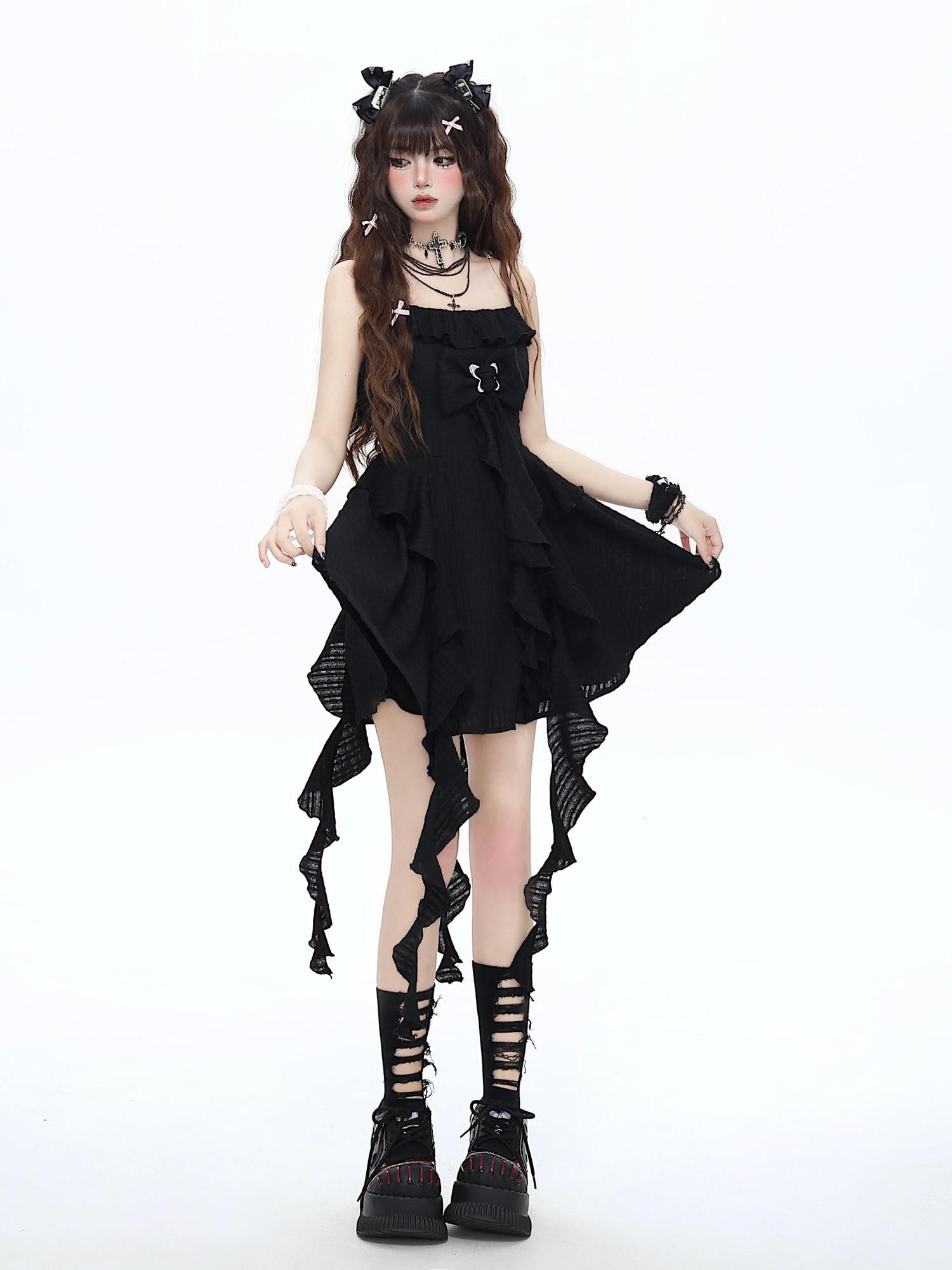 Crazy Girl Ethereal French Waist Cinched Spaghetti Strap Women&
